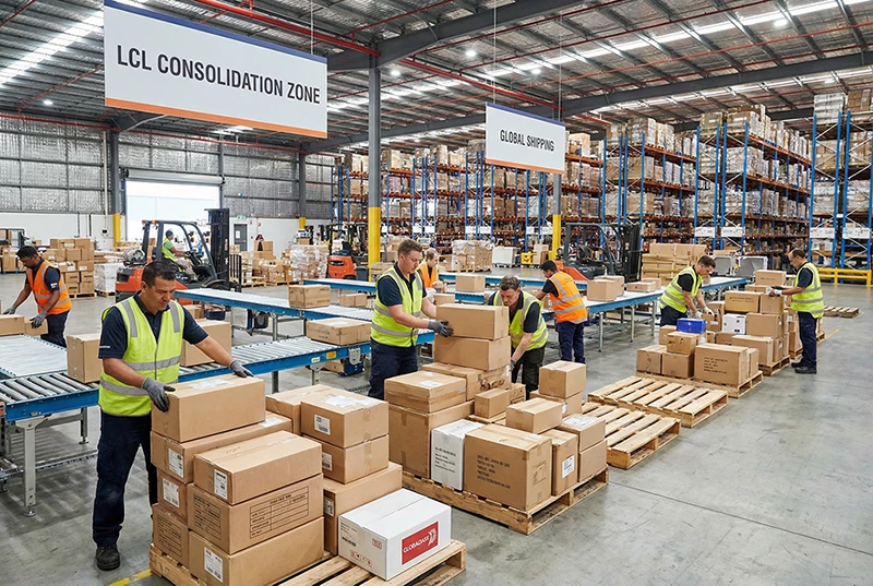LCL consolidation and warehouse handling